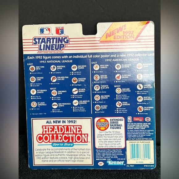 1992 Nolan Ryan Kenner Starting Lineup Texas Rangers MLB Baseball - Picture 2 of 2